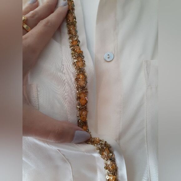 Nwt Zara Limited Edition Beaded Sheer Blouse - Picture 9 of 15